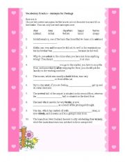 English Worksheet: Vocabulary Practice - Antonym