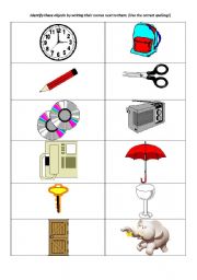 English worksheet: identify objects and animals