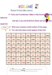 English Worksheet: Word Game