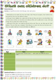 English Worksheet: What can children do?