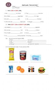 English Worksheet: english guide fruits- like- likes