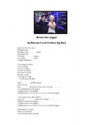 English Worksheet: Son Moves like Jagger by Maroon 5