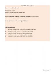 English Worksheet: Lesson Plan of If Clauses