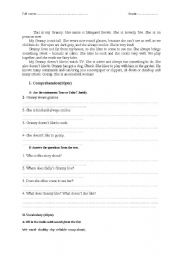 English Worksheet: Reading comprehesion