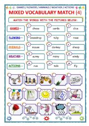 MIXED VOCABULARY - MATCH - Part 4