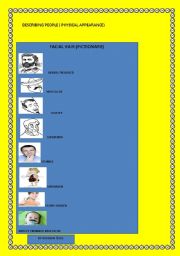 English Worksheet: Facial Hair Pictionary
