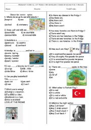 English Worksheet: Revision test  worksheet