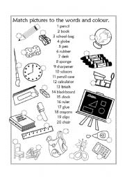 English Worksheet: Classroom objects