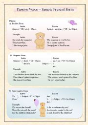 English Worksheet: Passive Voice - Simple Present Form