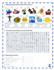 English Worksheet: ADJECTIVES EXERCISES (2-2)