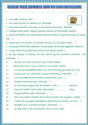 English Worksheet: rephrasing sentences