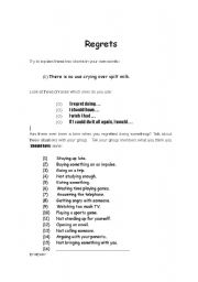 English Worksheet: Regrets