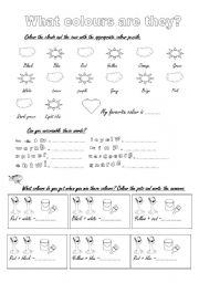 English Worksheet: Learn colours