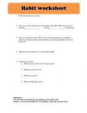 English worksheet: habit-questionary_worksheet