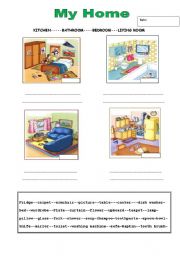 English Worksheet: my home