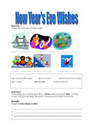 English Worksheet: New Years Eve Wishes