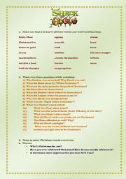English Worksheet: Shrek The Halls conversation lesson plan