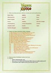 English worksheet: Shrek The Halls conversation lesson plan