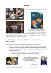 English Worksheet: Bullying - to be used as classroom activity / oral exam / written exam