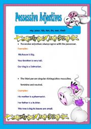 English Worksheet: Possessive adjectives- part 1/2