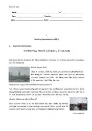 English Worksheet: Teste on the theme Family