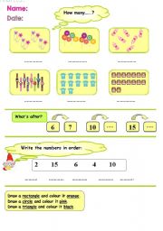 English Worksheet: numbers