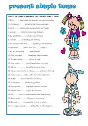 English Worksheet: PRESENT SIMPLE TENSE