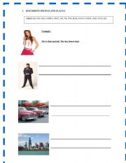 English Worksheet: Description People and Places