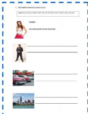 English worksheet: Description People and Places