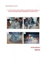 English Worksheet: pre listening task