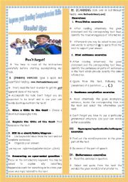 English Worksheet: IMPROVE YOUR READING SKILLS- USEFUL TIPS