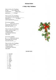 English worksheet: Christmas song lyrics - Michael Buble A Holly Jolly Christmas