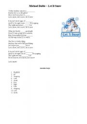 English worksheet: Christmas song lyrics - Michael Buble Let It Snow