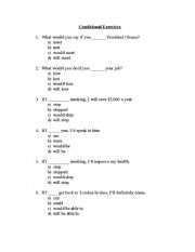 English Worksheet: Conditional Exercise