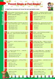 English Worksheet: Present Simple  or  Past Simple?  (2)