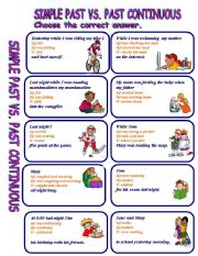 English Worksheet: SIMPLE PAST VS. PAST CONTINUOUS