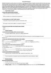 English Worksheet: Sustainable development 