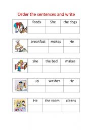 English Worksheet: Order the Sentences