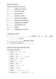 English Worksheet: Revision Test based on Speak Out Elementary Modules 1 to 4