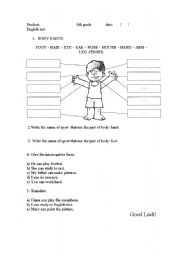 English worksheet: Body Parts