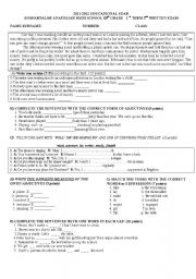 English Worksheet: 19th grade 1st term  2nd wrtten exam *2011-2012*