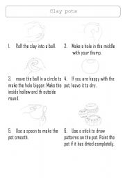 English worksheet: How to make Clay Pots