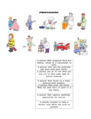 English Worksheet: professions