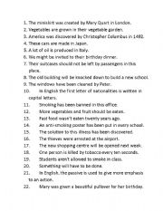 English Worksheet: Passive voice