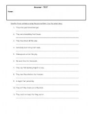 English Worksheet: Test: passive voice