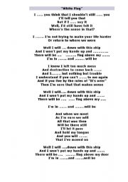 English Worksheet: dido-white flag