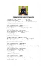 English Worksheet: Everytime we touch - CASCADA