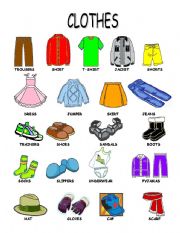 Clothes pictionary - ESL worksheet by alinasajerli