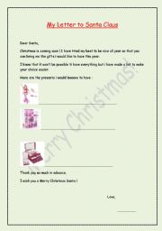 English Worksheet: Chistmas letter