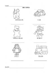 English worksheet: toys 